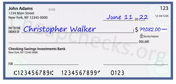 79082.00 dollars written on a check