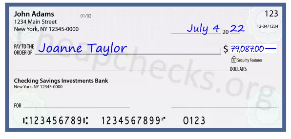 79087.00 dollars written on a check