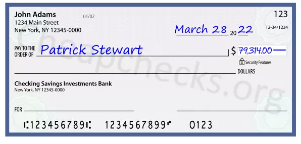 79314.00 dollars written on a check