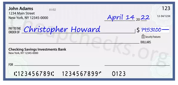 79531.00 dollars written on a check