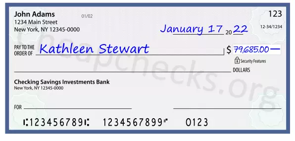 79685.00 dollars written on a check