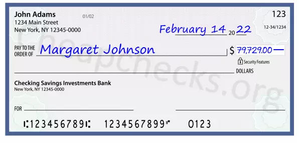 79729.00 dollars written on a check