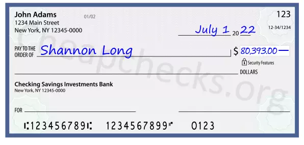 80393.00 dollars written on a check