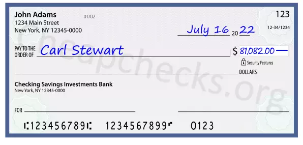 81082.00 dollars written on a check