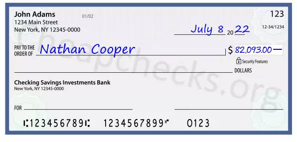 82093.00 dollars written on a check