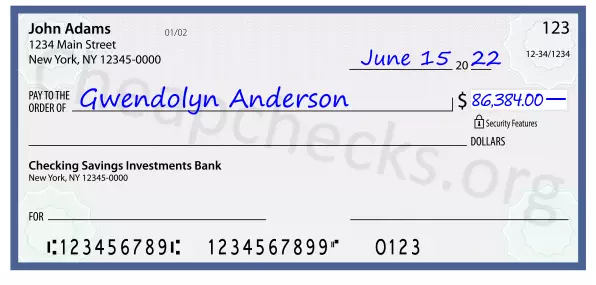 86384.00 dollars written on a check