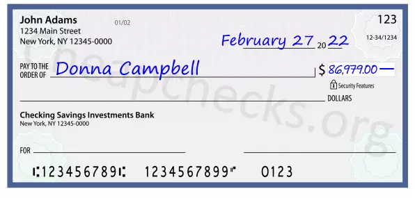 86979.00 dollars written on a check