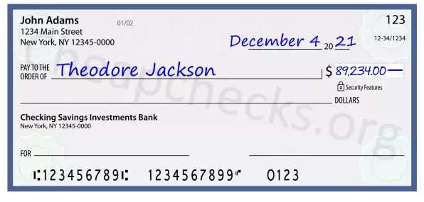 89234.00 dollars written on a check