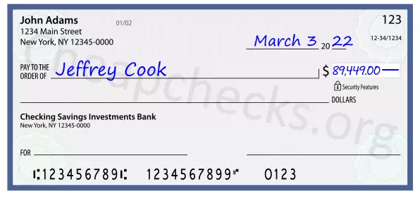 89449.00 dollars written on a check