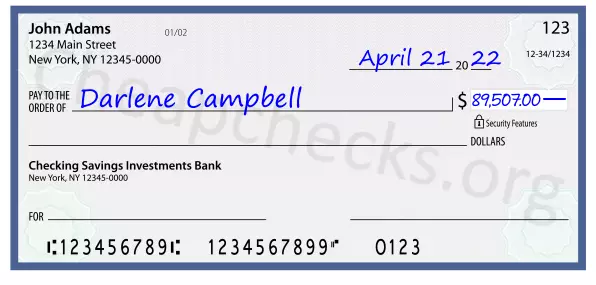 89507.00 dollars written on a check