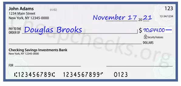 90644.00 dollars written on a check