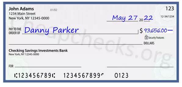 93656.00 dollars written on a check