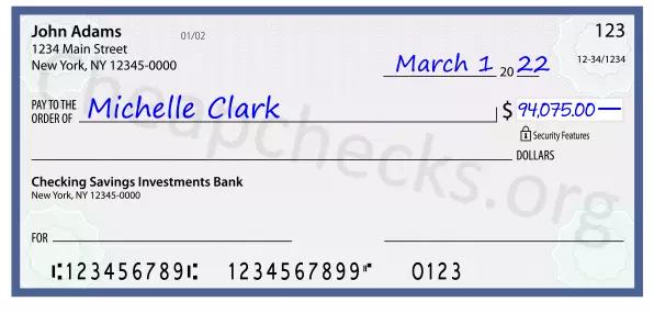 94075.00 dollars written on a check