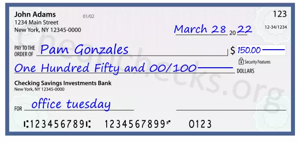 memo line written on a check