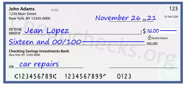 memo line written on a check