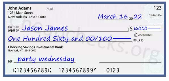 memo line written on a check