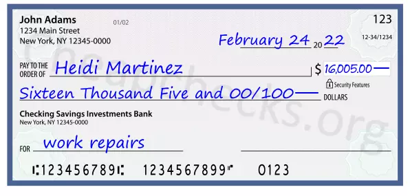 memo line written on a check