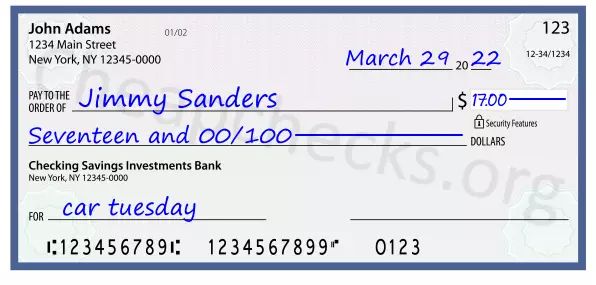 memo line written on a check