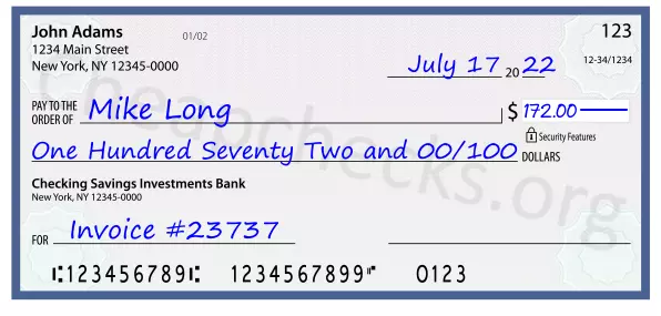 memo line written on a check