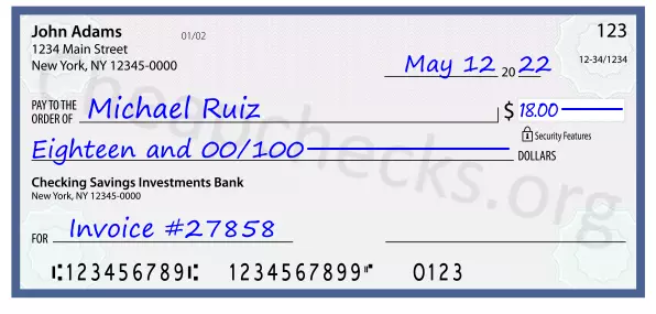 memo line written on a check