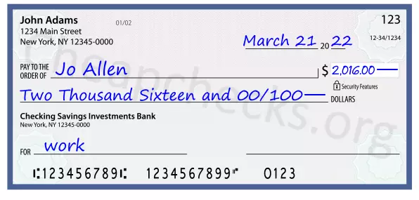 memo line written on a check