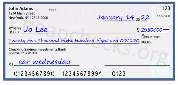 memo line written on a check