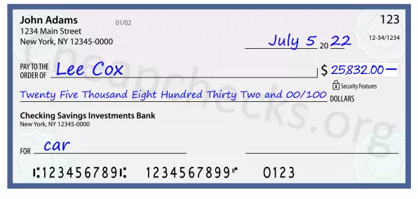 memo line written on a check