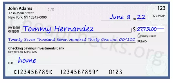 memo line written on a check