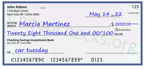 memo line written on a check