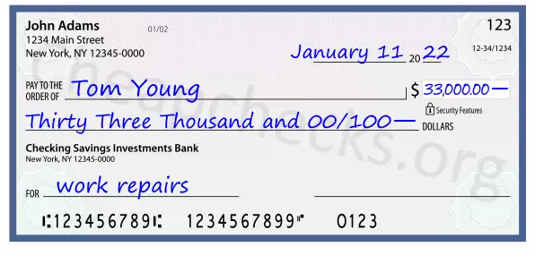 memo line written on a check