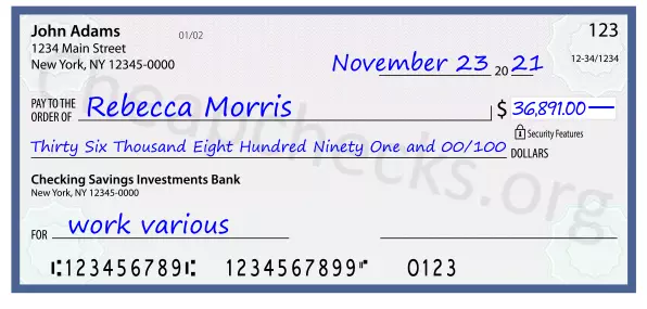 memo line written on a check