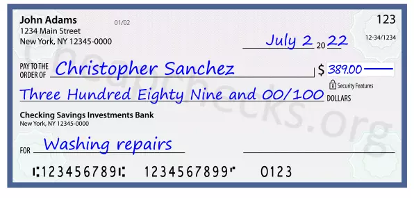 memo line written on a check