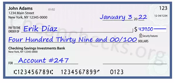 memo line written on a check