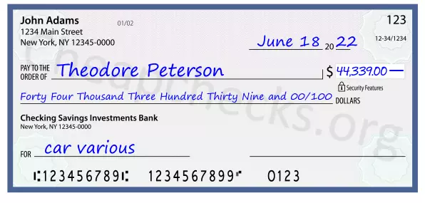 memo line written on a check