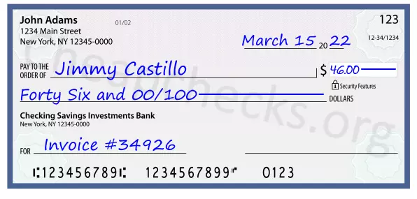 memo line written on a check