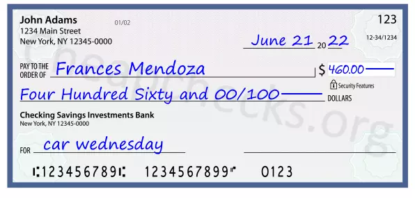 memo line written on a check