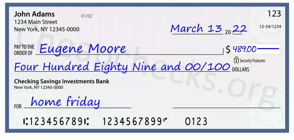 memo line written on a check