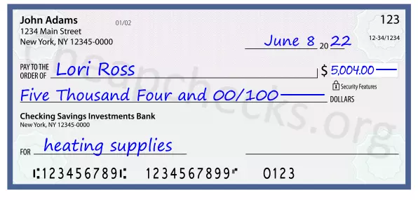 memo line written on a check