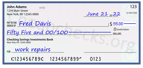 memo line written on a check