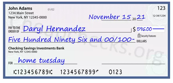 memo line written on a check