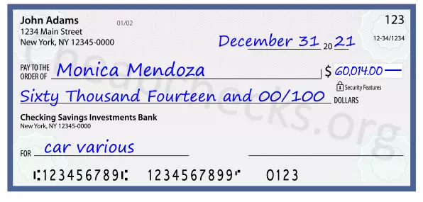 memo line written on a check