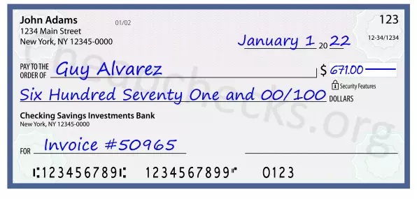 memo line written on a check