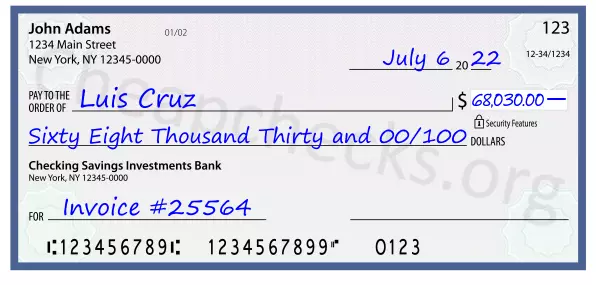 memo line written on a check