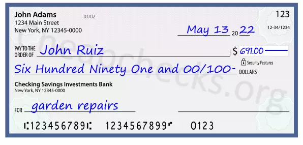 memo line written on a check