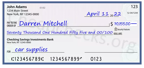 memo line written on a check