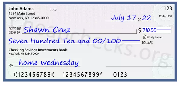 memo line written on a check