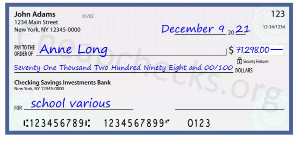 memo line written on a check