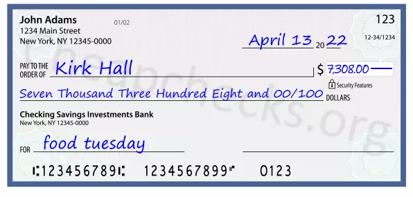 memo line written on a check