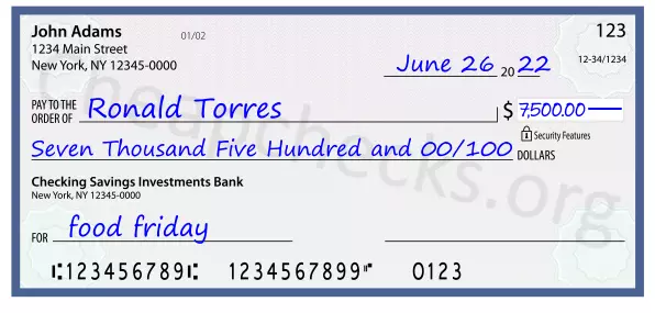 How To Write A Check For 7500 Dollars Cheap Checks