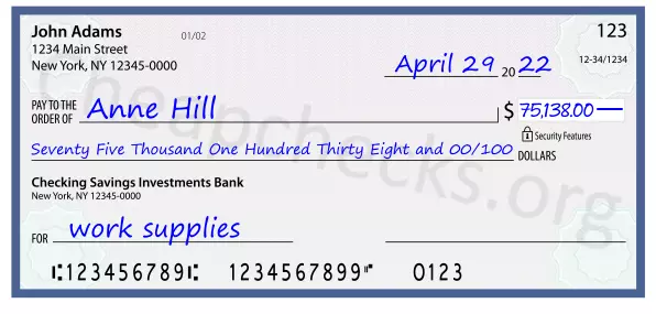 memo line written on a check